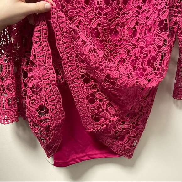 Gorgeous Brilliant Pink Floral Lace Anthony Richards Top! - Picture 13 of 13